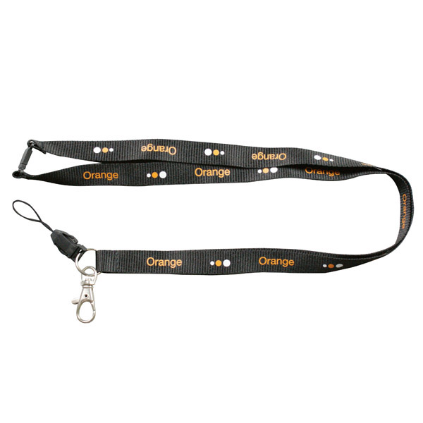 silk-screen printing polyester lanyard for event with mobile phone holder  | EVPL4059